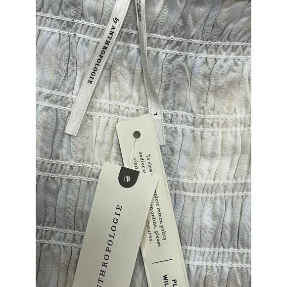 Anthropologie Midi Dress Women Peregrine Blue Plaid Preppy Vacay Boho Size L NWT - Picture 8 of 12